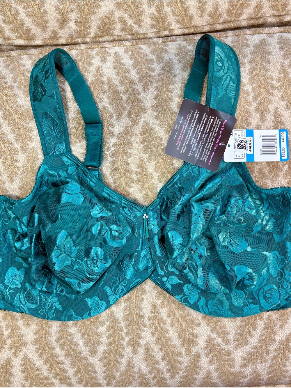 Wacoal Teal Floral Jacquard Underwire Bra NWT
